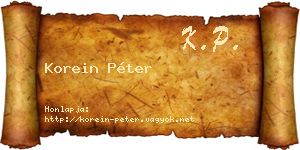 Korein Péter névjegykártya
