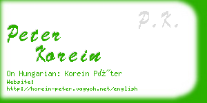 peter korein business card
